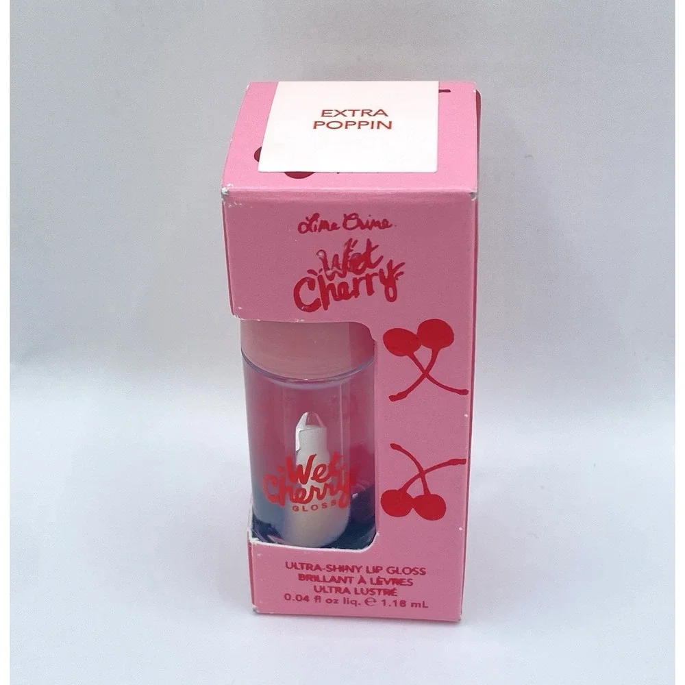 Lime Crime Wet Cherry Lip Gloss Extra Poppin MINI .04 oz NEW